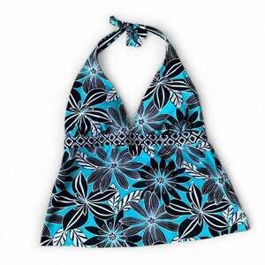 Y2K Pure Paradise Floral Halter Tankini Swim Top – Size 38C